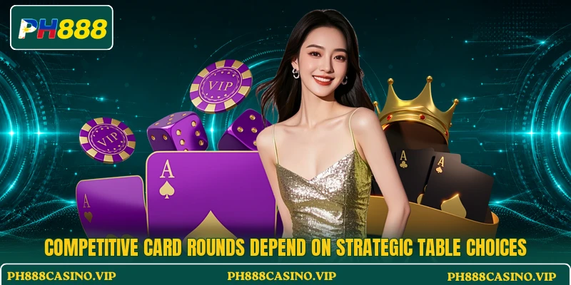 Competitive card rounds depend on strategic table choices Competitive card rounds depend on strategic table choices