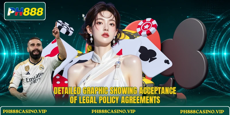 Detailed graphic showing acceptance of legal policy agreements Detailed graphic showing acceptance of legal policy agreements