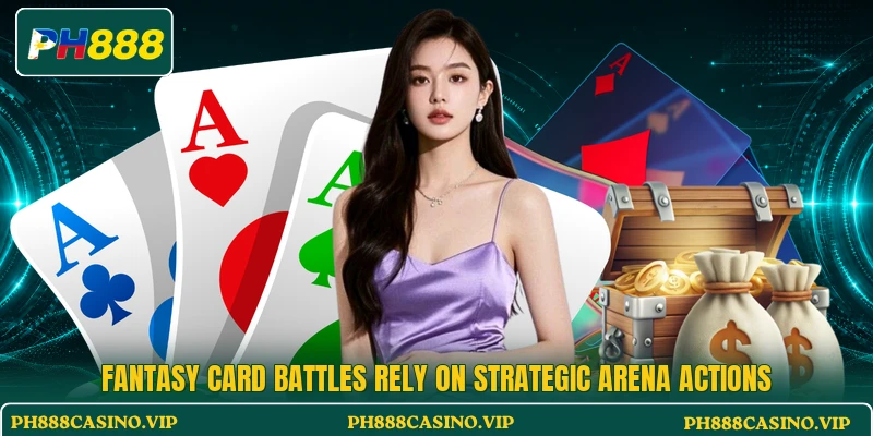 Fantasy card battles rely on strategic arena actions