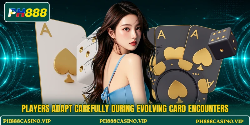 Players adapt carefully during evolving card encounters Players adapt carefully during evolving card encounters