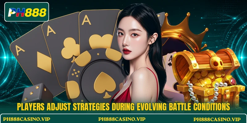 Players adjust strategies during evolving battle conditions