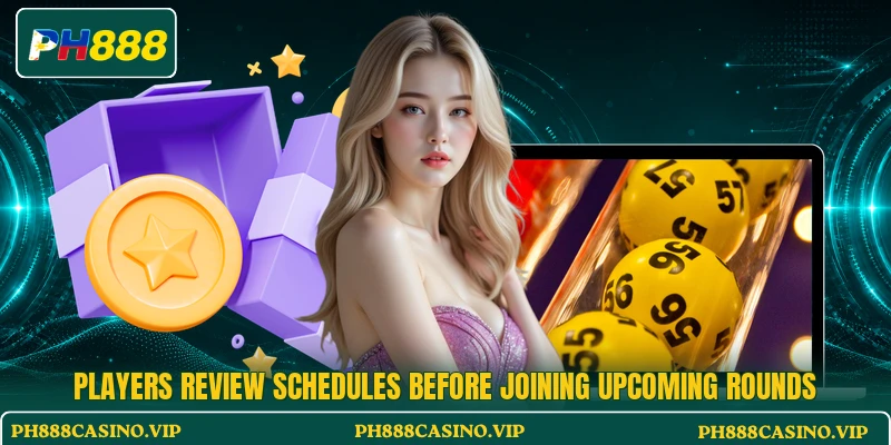 Players review schedules before joining upcoming rounds Players review schedules before joining upcoming rounds