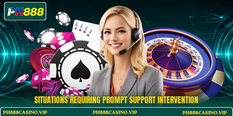 Situations requiring prompt support intervention