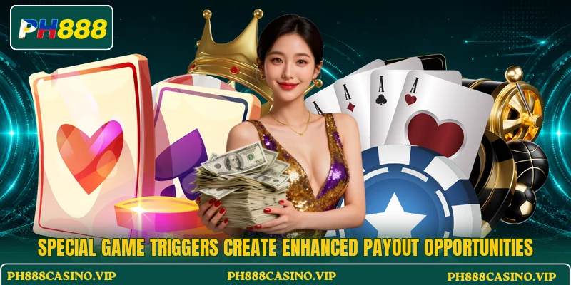 Special game triggers create enhanced payout opportunities Special game triggers create enhanced payout opportunities