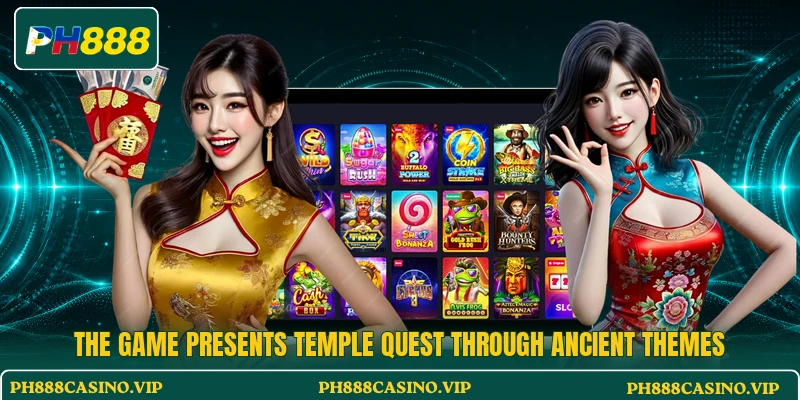 The game presents Temple Quest through ancient themes The game presents Temple Quest through ancient themes