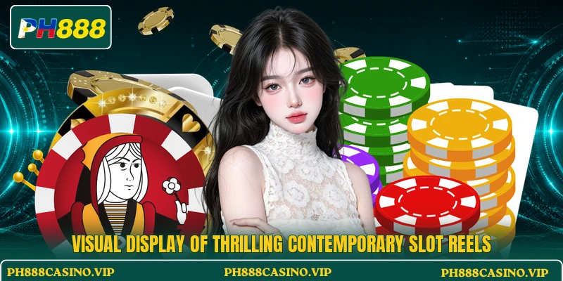 Visual display of thrilling contemporary slot reels Visual display of thrilling contemporary slot reels